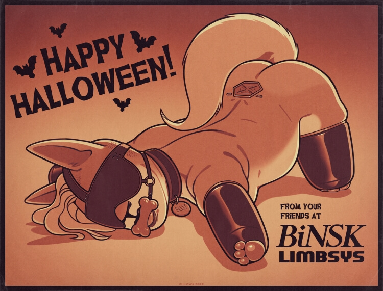 A variant of Upgraded Part 6, modified to look like a corporate halloween card "from your friends at Binsk Limbsys"